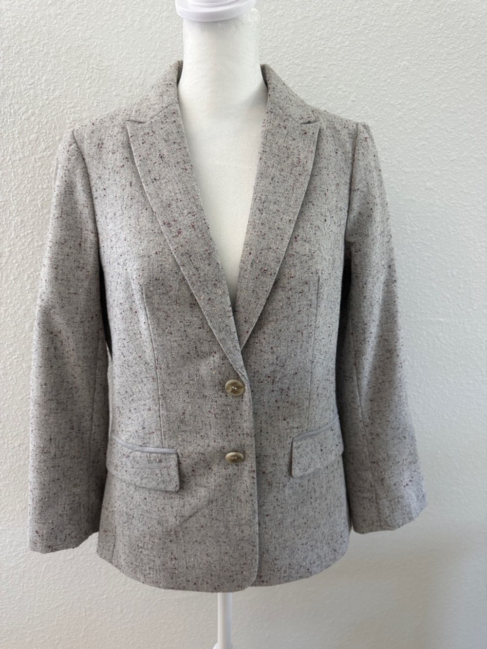 The Limited Gray Tweed Two-Button Blazer